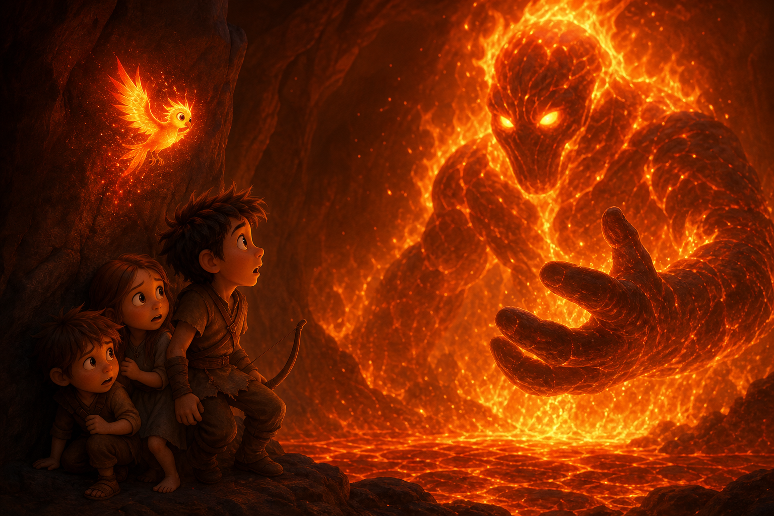 Das Feuer öffnet ein Auge – scene