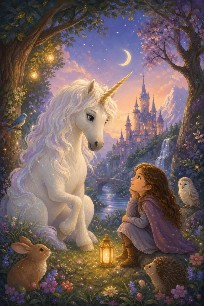 Illustration zur Geschichte „Das Rätsel des Einhorns"